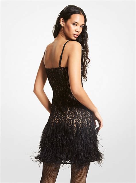 michael kors embellished lace dress|Feather Embellished Corded Lace Dress .